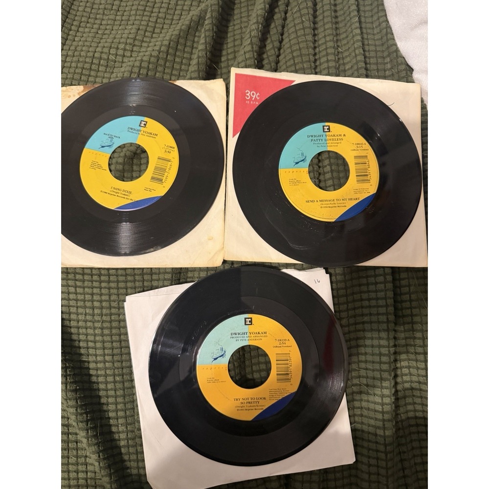 Dwight Youkam 45 RPM Vinyl doubles Lot of 3 (9 songs) Country music